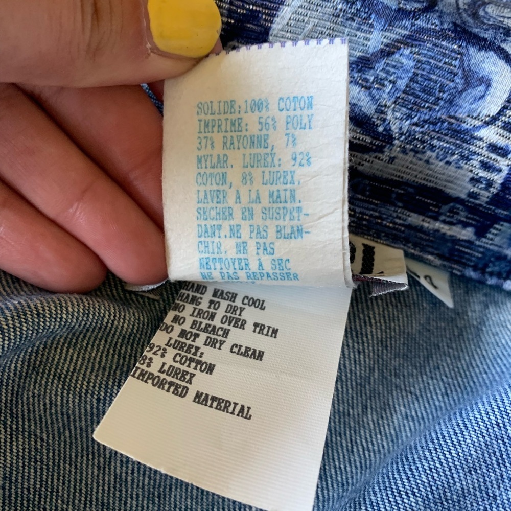 ▶️ Vintage Cropped Denim Jacket Womens 4 Embroidered Studded Western 90s - Picture 14 of 15